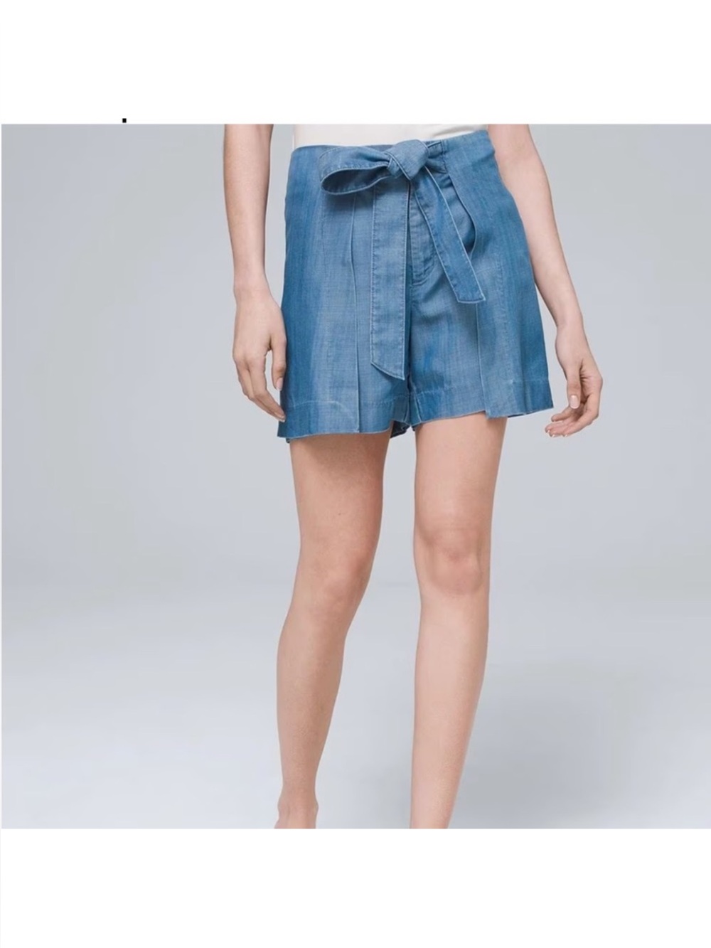 White House Black Market Light Blue Tie-Waist Skort